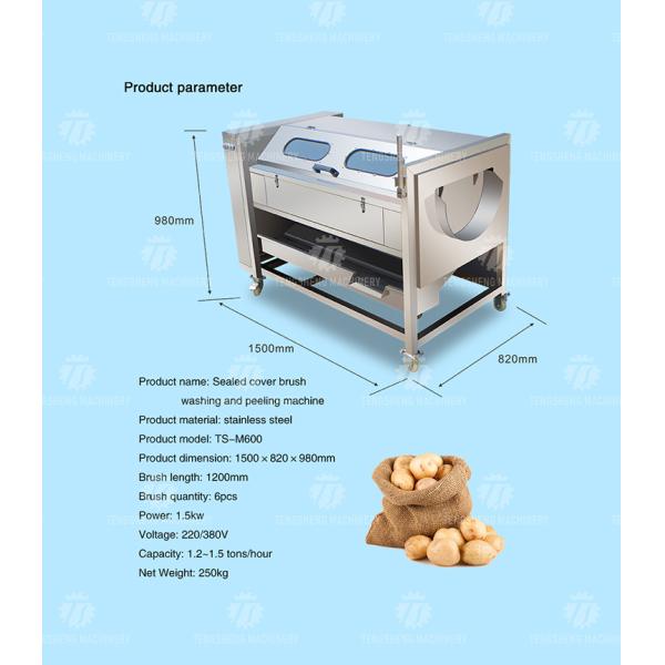 1500KG/H Ginger peeling cleaning machine potato yam peeling machine Wool roller cleaning peeling machine