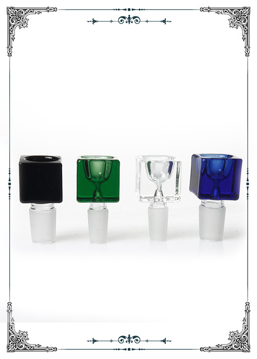 Black Green Clear Blue Water Bong Accessories 14.4MM 18.8MM Square Joint