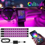 USB RGB Car LED Lights Strip Interior LED Lights for Cars 4 Music Sync Effects