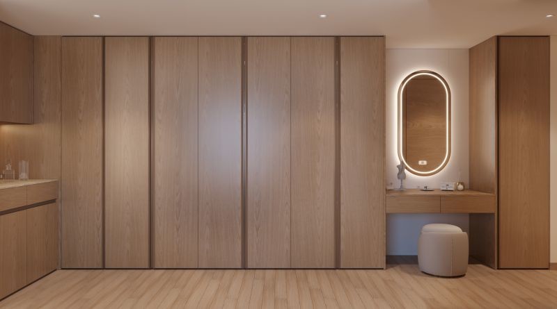 Fadior Premium Luxury Stainless Steel Wardrobe With Mini Bar And Vanity
