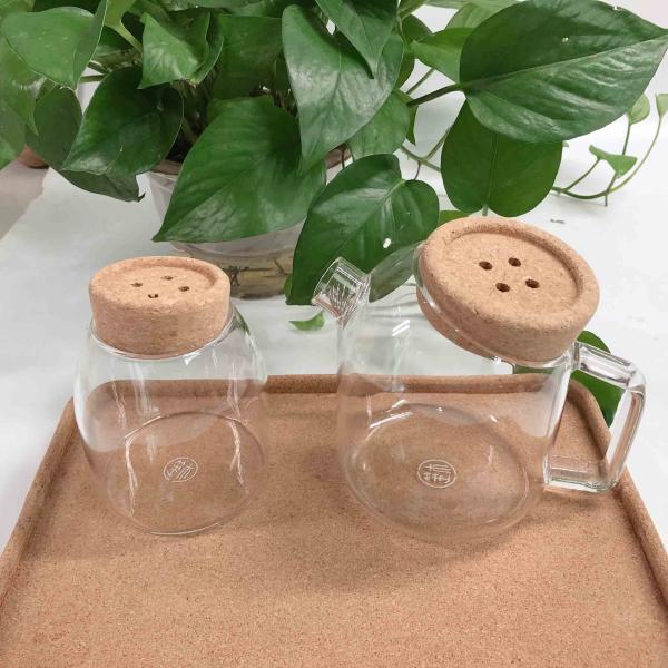 Buy cheap Teapot Button Type Glass Pitcher With Cork Lid Stopper Antiwear 1.2*1in from wholesalers