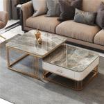 SEDIA White Square Marble Top Coffee Table For Apartment