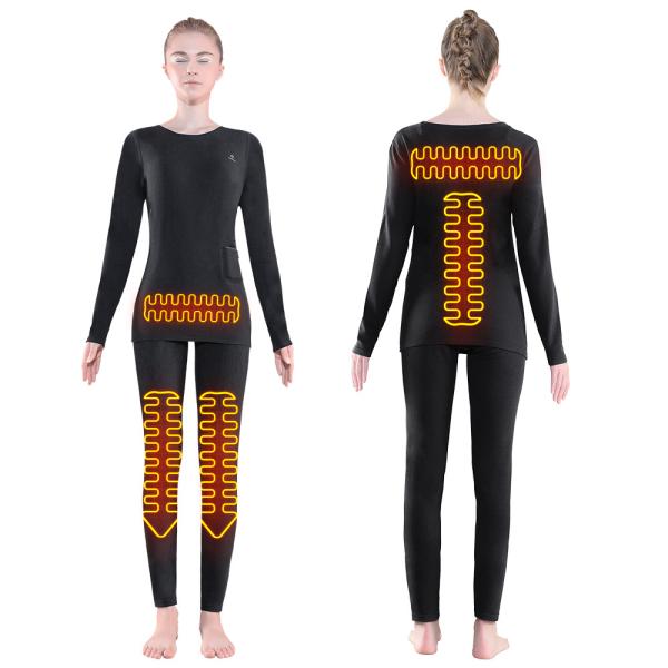 Buy cheap Women Premium Winter Long Warm Electric Tops Pants Suit Set Clothing Heating Fleece Heated Thermal Suit Underwear from wholesalers