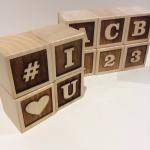 Letter Pinewood Wooden Milestone Blocks Baby ABC Alphabet Blocks Photo Props