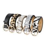 Buy cheap Leopard Zebra Pu Leather Belts 106cm Animal Print Belt Women from wholesalers