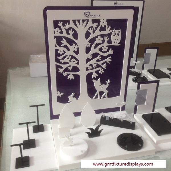 CounterJewelry Display Set Customized Design White & Black Acrylic Stand for