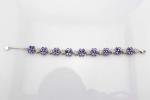 Sterling Silver Link Flower Amethyst Cubic Zircon Tennis Bracelet(B01PURPLE)