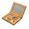 Buy cheap 10g Empty Cosmetic packaging Bamboo Makeup Eye Shadow Double Cavity With Brush from wholesalers