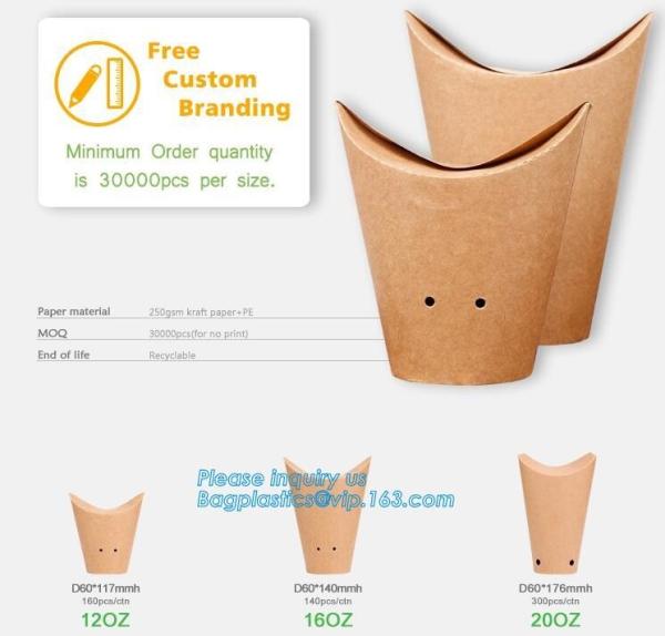 Custom printed french fries crepe holder food packaging paper cones,Food paper