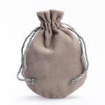Purple Round Bottom Drawstring Bag , 5*7cm Velour Travel Jewelry Pouch