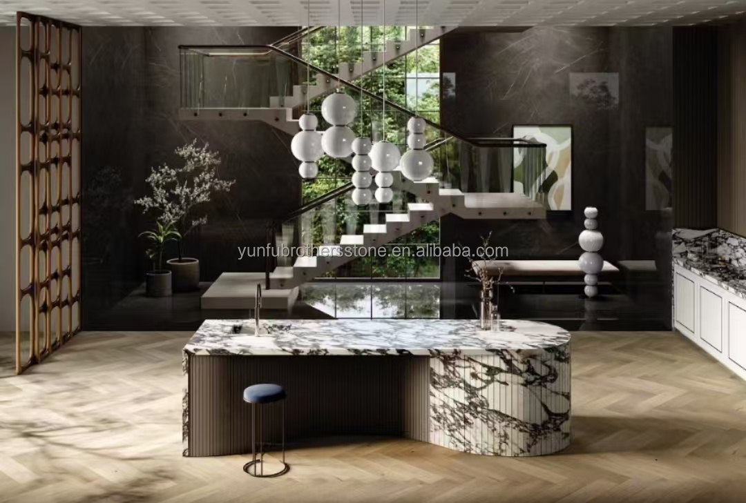 Modern Calacatta Viola Marble Vanity Sink for Big Slab Kitchen Countertops and Sinks