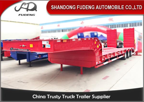 Buy cheap Low bed truck trailer for sale, 3 axles lowboy semi trailer excavator trailer from wholesalers
