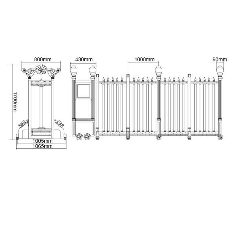 1600mm Height Automatic Retractable Gate Electronic Collapsible Retractable Safety Gate