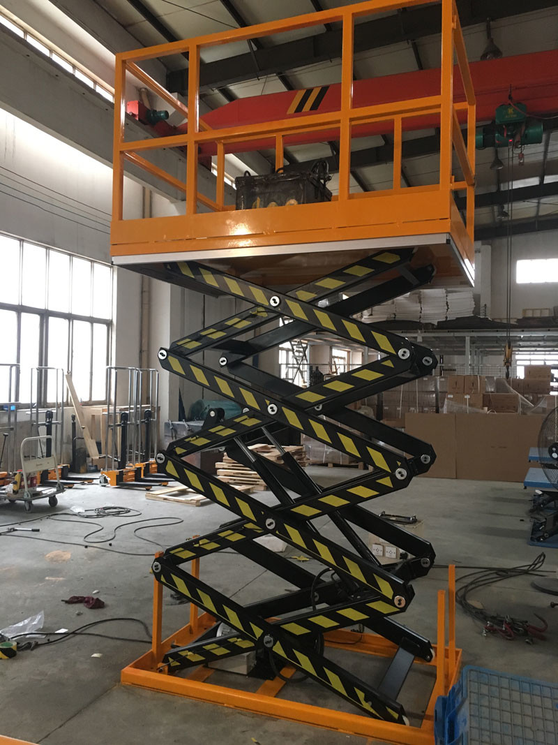 881lbs Electric Lift Work Table High Travel Lifts With Safety Handrail 1700x1000mm