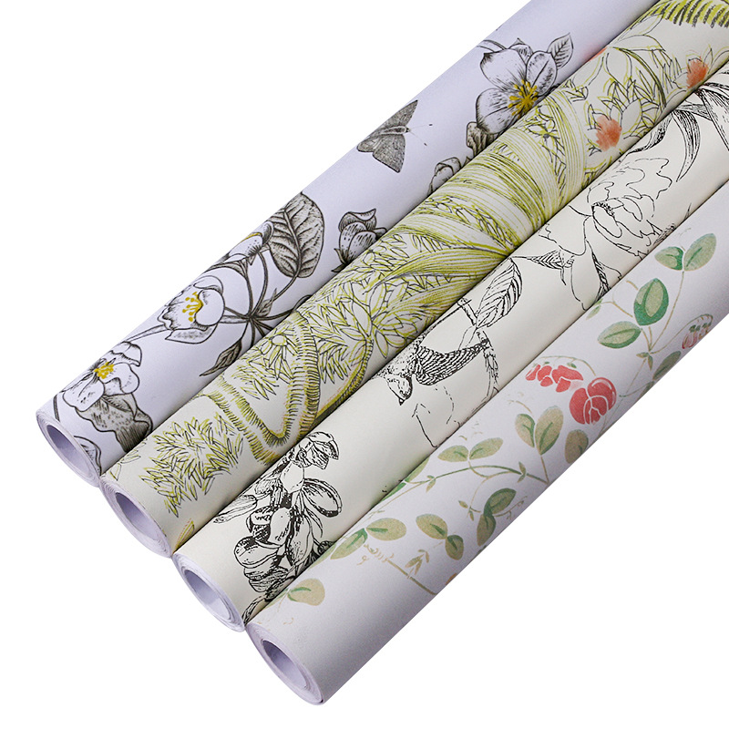 61cm/122cm Width Waterproof Peel Stick Vinyl 3D Wall Paper Roll Natural Flower Mural Wallpaper Sticker for Home Decoration