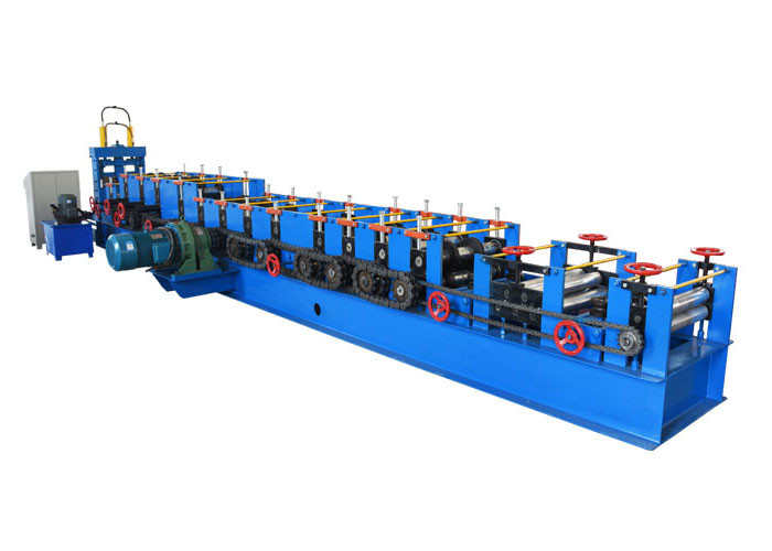 Thickness 1-3 MM Z Purlin Forming Machine , Hydraulic Drive Purlin Making Machine Blue Color