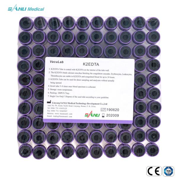Buy cheap 100pcs Tray Lavender Top Blood Tube sterile 6ml EDTA Whole Blood Tube from wholesalers