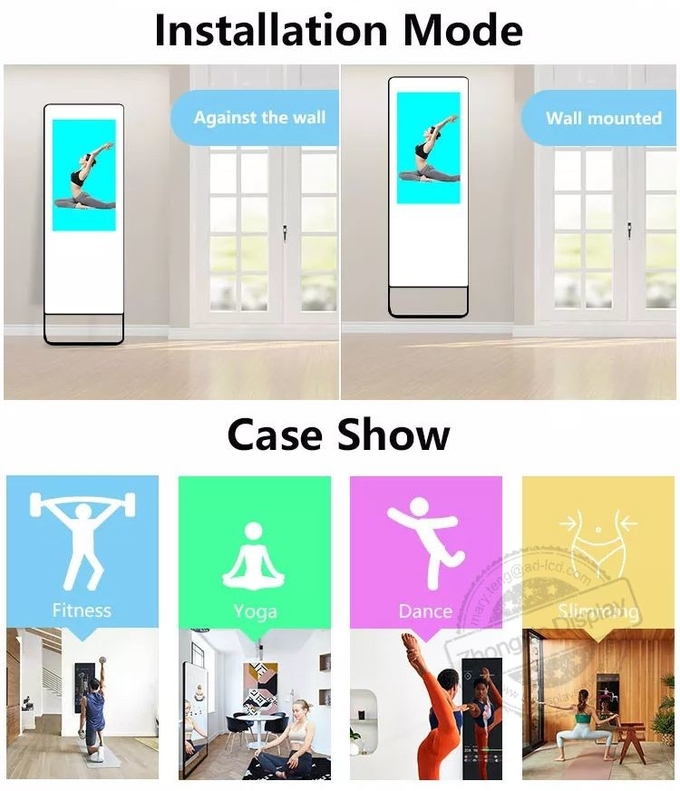 Personalized Virtual Trainer Magic Fitness Mirror 32inch HD LCD Magic Workout Mirror Customized