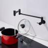 Buy cheap 304 SUS Single Lever Taps Wall-Mount Retractable Pot Filler Kitchen Sink Faucet Cold Only Black from wholesalers