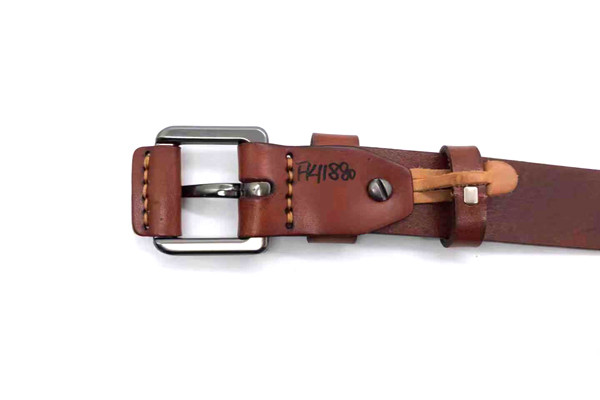 Male Full Grain 1 1/2" Wide Leather Bridle Belt With Anti - Scratch Gunmetal Buckle