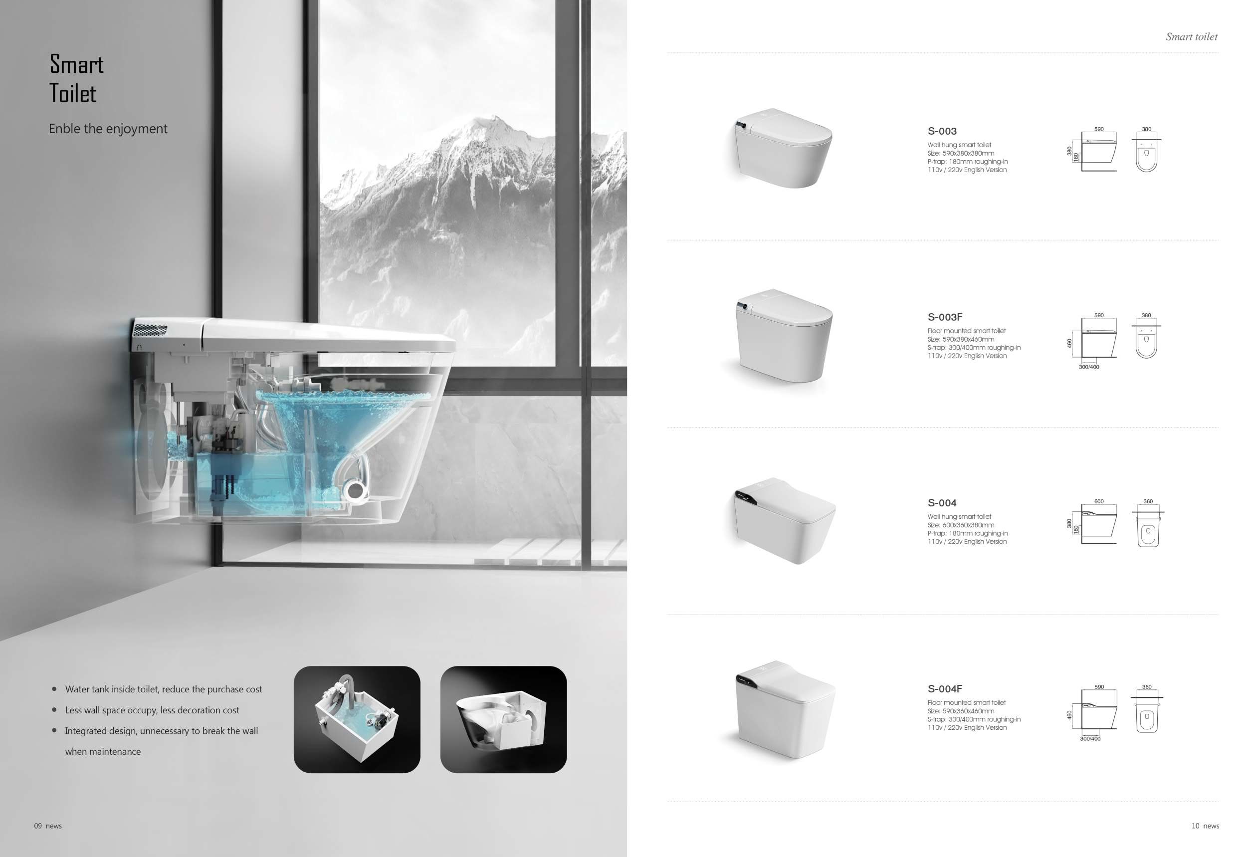 Ceramic Auto Flush One Piece Intelligent Bidet Toilet Electric for Bathroom