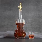 350ml 500ml 750ml 1000ml Guitar Shape Glass Bottles With Gold Lid For Whiskey