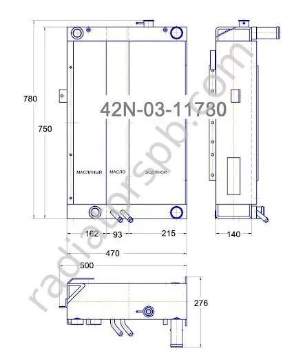 OE NO. 42N-03-11780 Original Standard Radiator for Caterpillar DOOSAN ISUZU JCB KOMATSU WB93 Excavator Engine Parts