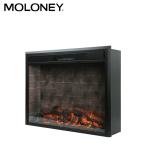 Indoor TV Stand Wood Mantel Fireplace Embedded Heating Black Panel