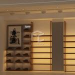 MDF Shoe Rack Display Showroom Interior Design Customized Color