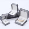 Buy cheap Grey Round Corner Pearl Ornament Velvet Jewelry Box Luxury Jewellry Packaging Box from wholesalers