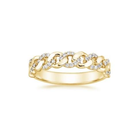 Buy cheap Micron Pave CZ 18K Gold Plated Stacking Chain Link 925 Sterling Silver Women's Rings from wholesalers