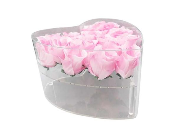 Buy cheap Gifts Packing Square Acrylic Box , Luxury Love Heart Shape Acrylic Box For Roses from wholesalers