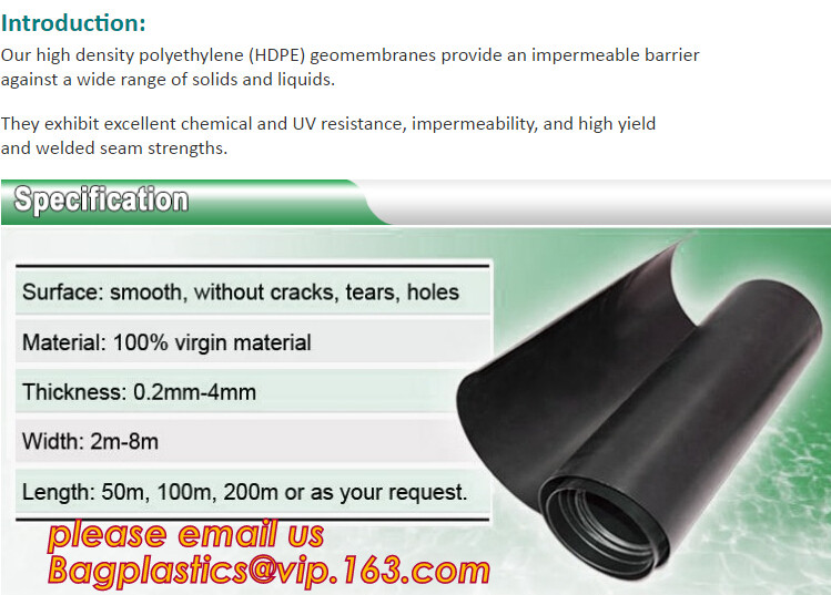 eco-friendly hdpe geomembrane liner geomembrane price,eco-friendly hdpe geomembrane liner waterproofing membranes BAGEAS