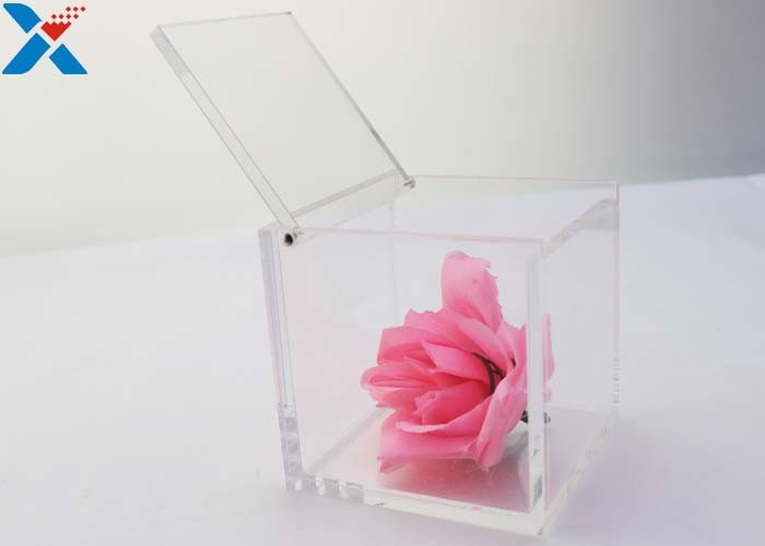 Wedding Candy Acrylic Packaging Box Mini 2 Inch Clear Acrylic Cube Box With Lid