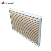 Buy cheap Customized Aluminum Aerofoil Sunshade Louver Windows with Wooden Color product