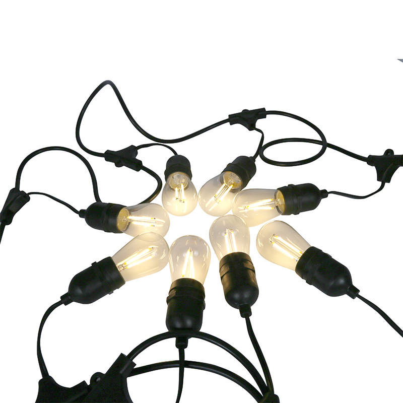 Christmas Waterproof connectable serial led string lights 48FT Outdoor String Lights E26 E27 S14 Edison Bulb included
