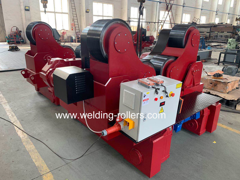 40 Ton Self Aligning Tank Turning Pipe Welding Roller For Wind Tower 2*1.5KW