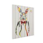 Modern Rabbit Ribbon Painting Soft Hand Feeling Creative For School / Hotel