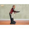 Buy cheap 145cm Height Antique Polyresin Statue Figurine Resin Butler Holding A Plastic Tray from wholesalers
