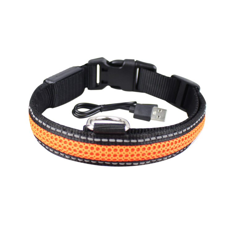 C914 Nylon LED Pet Necklace Rechargeable Flashing Dog Collar Led Usb