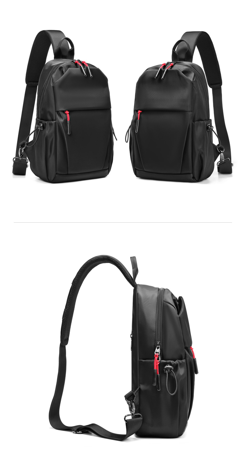 Fashionable Mens Tactical Shoulder Bags Mens Black Sling Bag Multi Compartment