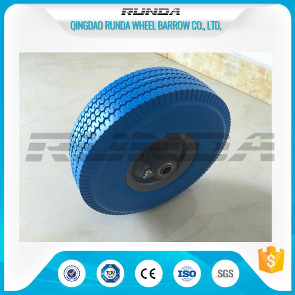 Buy cheap Heavy Duty PU Foam Wheel 3.50-4 , Puncture Proof PU Trolley Wheels Steel Rim from wholesalers