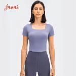 210gsm Sports Sleeve Crop Top Gym Fitness Running Workout Cropped Tee For Women
