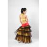 Buy cheap Ruffles Belly Dancing Outfits 3 Tones 4 Tiered Pleated Tulle Side Slit Maxi Skirt from wholesalers