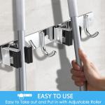 Stainless Steel Wall Mount Mop And Broom Holder For Home Kitchen Bathroom