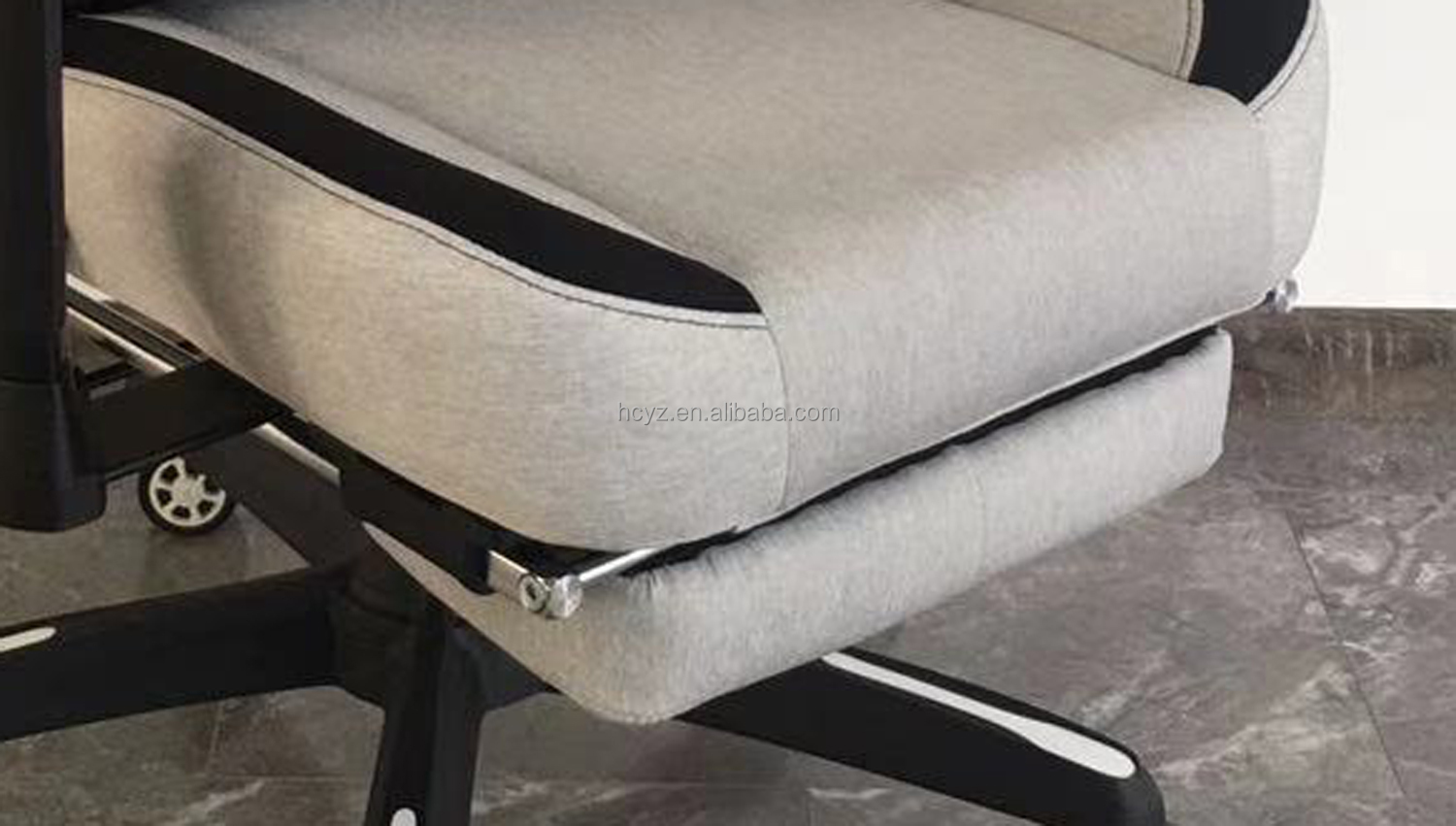 Gaming Chair with Fabric Cover Massage Function and Adjustable Backrest 90-180 degrees