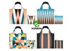 Silk Screen Printing Roll Up Shopping Bags Handled Reusable Supermarket Bags
