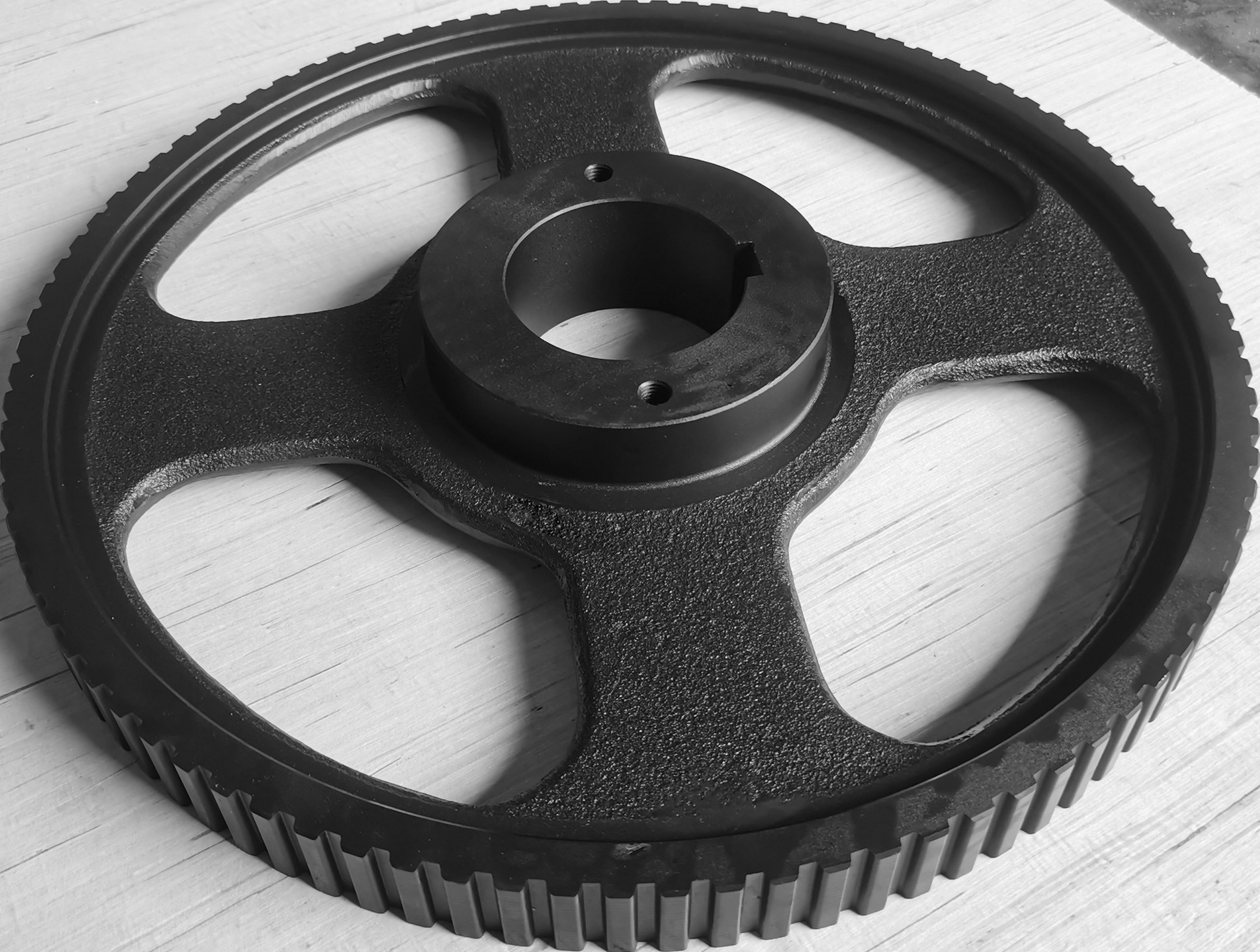 Yellow HT250 Gray Cast Iron Synchronous Wheel Timing Belt Pully