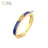 Buy cheap Brass 18k Colorful Enamel Women Diamond Rings Adjustable Narrow Stacking from wholesalers