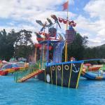 Fiberglass Water Water Sprinkler Playground With Children Slides